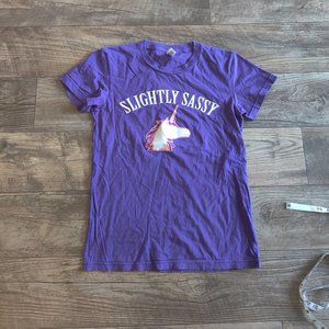 Classic Girl Slightly Sassy purple unicorn shirt